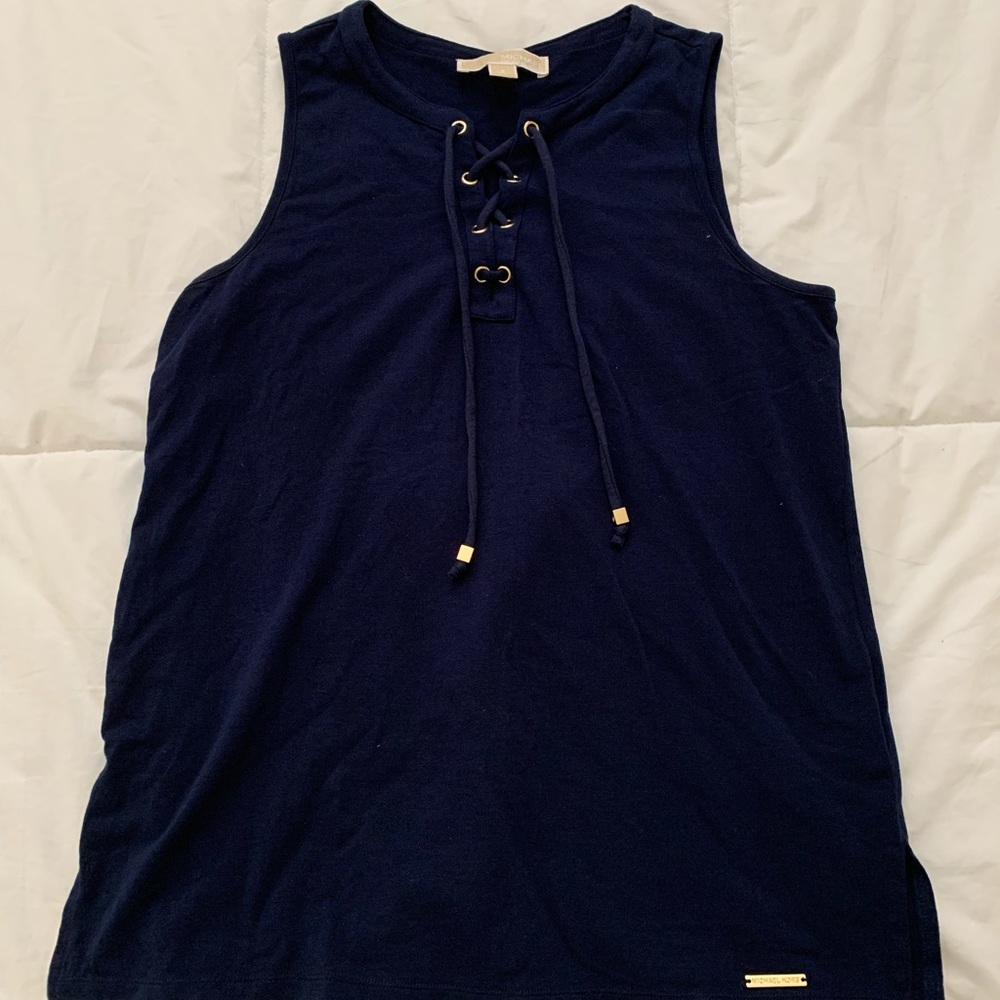 Navy Michael Kors Sleeveless Shirt